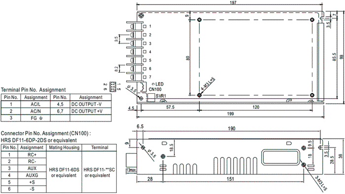 MEAN WELL HRPG-200-7.5 Alimentador de Impulso 200,3W 7,5VDC