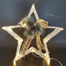 DKD Home Decor Decoración Luminosa de Estrella en Metal con LED