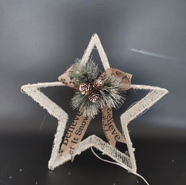 DKD Home Decor Decoración Luminosa de Estrella en Metal con LED