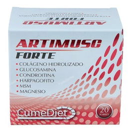 CUMEDIET Artimusc Forte 20 Sobres - Complemento para el Mantenimiento de Articulaciones y Músculos con Glucosamina y MSM