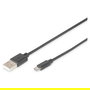 Digitus Cable USB 2.0 A-Micro B, Macho-Macho, 1.8m, Negro - Para transferencia de datos y carga, 480 Mbps