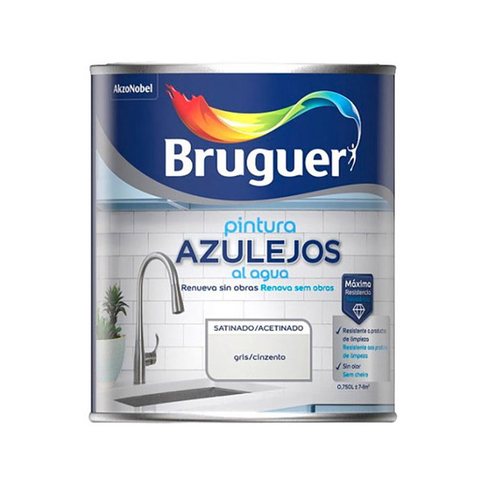 Bruguer Pintura para Azulejos Gris Satinado 750 ml
