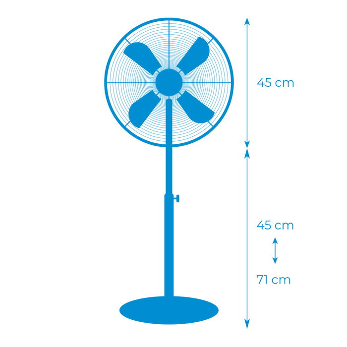 Edm Ventilador de Pie Base Circular Cromado 60W 40cm
