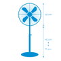 Edm Ventilador de Pie Base Circular Cromado 60W 40cm