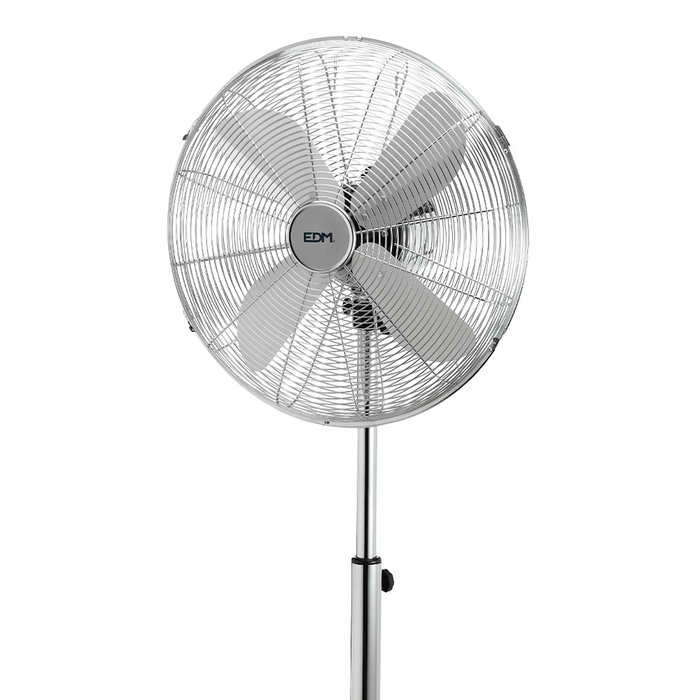 Edm Ventilador de Pie Base Circular Cromado 60W 40cm