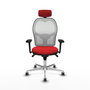 PIQUERAS Y CRESPO Silla de oficina Jorquera con mecanismo Sincro Rojo y Blanco