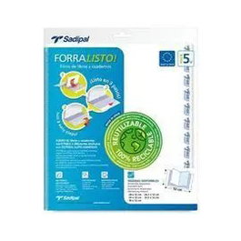 SADIPAL Forralisto Forro para Libros Ajustable 29x52cm 80micras Pack de 25