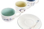 DKD Home Decor Set de 6 Tazas Cafe Mediterraneo Coleccion Salitre Azul Verde Dolomita 23 x 20 x 20 cm Capacidad 180ml Apto Microondas Lavavajillas
