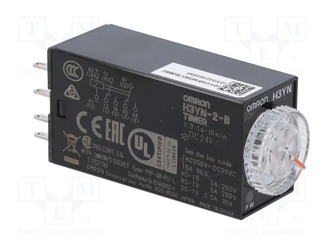 OMRON H3YN-B Relé de tiempo 24VDC DPDT OMRON H3YN-B Relé de tiempo 24VDC DPDT