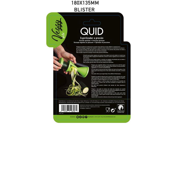 Espirilizador A Presión Veggy Quid 18x8x27 cm (12 Unidades)