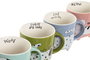 DKD Home Decor Juego de Tazas de Porcelana Gato y Perro 350ml
