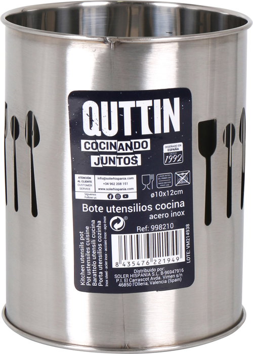 Quttin Bote de Utensilios Inox ø10.3x12.2cm