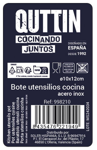 Quttin Bote de Utensilios Inox ø10.3x12.2cm