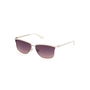 Guess Gafas GU00133 Gafas de Sol para Mujer Rectangulares Metal Beige 56 mm