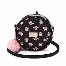 Oh My Pop Bolso Bandolera Redondo Pug Negro