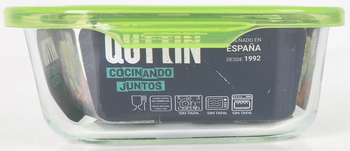 Quttin Fiambrera Cuadrada con Tapa Verde (6 Unidades)