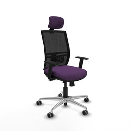 PIQUERAS Y CRESPO Silla de oficina Yunquera con mecanismo Sincro/Traslack, Morado y Negro