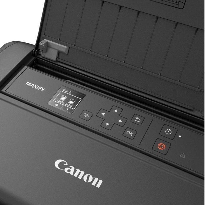 Canon MAXIFY BX110 - Impresora de inyección de tinta a color portátil con batería, Wi-Fi, AirPrint, 9/5.5 ipm, 4800x1200 ppp, pantalla OLED, hasta 330 páginas