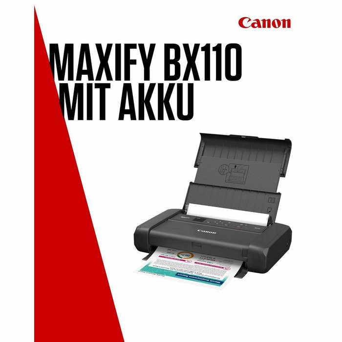 Canon MAXIFY BX110 Impresora de inyección de tinta Color con Batería, Negro Canon MAXIFY BX110 Impresora de inyección de tinta Color con Batería, Negro