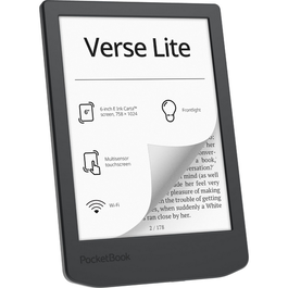 PocketBook Verse Lite - Lector de eBooks con pantalla táctil de 6" E Ink Carta, luz frontal, Wi-Fi, 8 GB, compatible con múltiples formatos