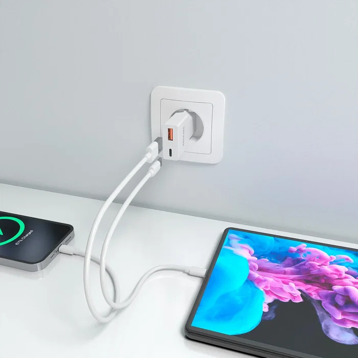 Aisens Cargador GaN 20W Ultra Delgado USB-C y USB-A Blanco A110-0998 Aisens Cargador GaN 20W Ultra Delgado USB-C y USB-A Blanco A110-0998