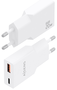 Aisens Cargador GaN 20W Ultra Delgado USB-C y USB-A Blanco A110-0998
