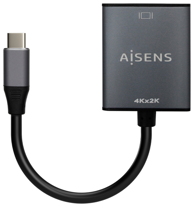 Aisens Conversor Aluminio USB-C a HDMI 4K@30Hz Gris 15cm A109-0685