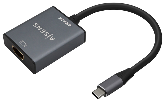 Aisens Conversor Aluminio USB-C a HDMI 4K@30Hz Gris 15cm A109-0685