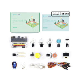 Micro:Bit Kit Sensores Inteligentes para Salud, Sensores: Alcohol MQ3, UV, Temperatura Humedad, PIR, OLED, Proyectos Educativos STEAM