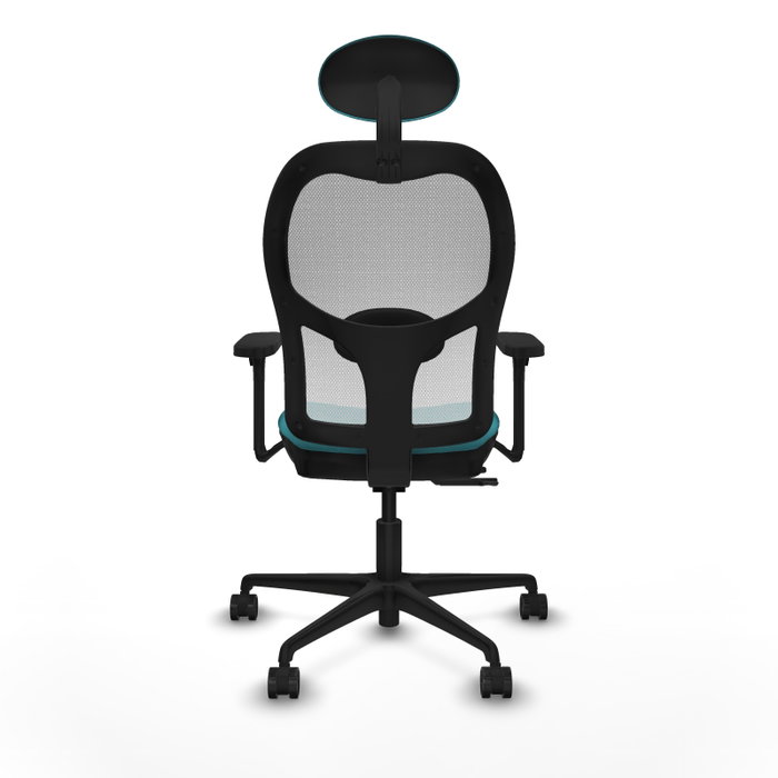 PIQUERAS Y CRESPO Silla de oficina Jorquera con mecanismo Sincro/Traslack, Turquesa y Blanco