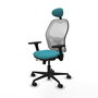 PIQUERAS Y CRESPO Silla de oficina Jorquera con mecanismo Sincro/Traslack, Turquesa y Blanco