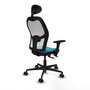 PIQUERAS Y CRESPO Silla de oficina Jorquera con mecanismo Sincro/Traslack, Turquesa y Blanco