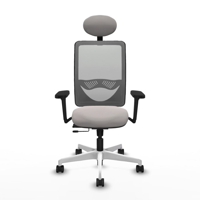 PIQUERAS Y CRESPO Silla de oficina Zulema Blanco y Gris con Mecanismo Sincro/Traslack