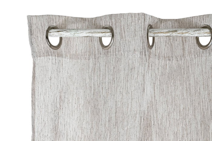 DKD Home Decor Cortina Visillo Marron Claro 270 x 140 cm (2 Unidades) Poliester