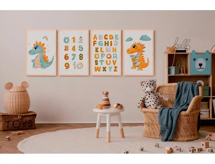 Bi-Office Pizarra Blanca Magnética con Marco de Madera, Tablero de Acero Lacado 600x450 mm para Niños, Incluye Rotulador, Borrador e Imanes y Alfabeto - Modelo Dino Bi-Office Pizarra Blanca Magnética con Marco de Madera, Tablero de Acero Lacado 600x450 mm para Niños, Incluye Rotulador, Borrador e Imanes y Alfabeto - Modelo Dino