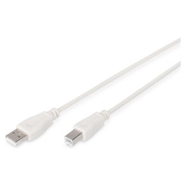 Digitus USB Anschlusskabel Cable de conexión USB 2.0 Tipo A a B Macho/Macho 3m Beige