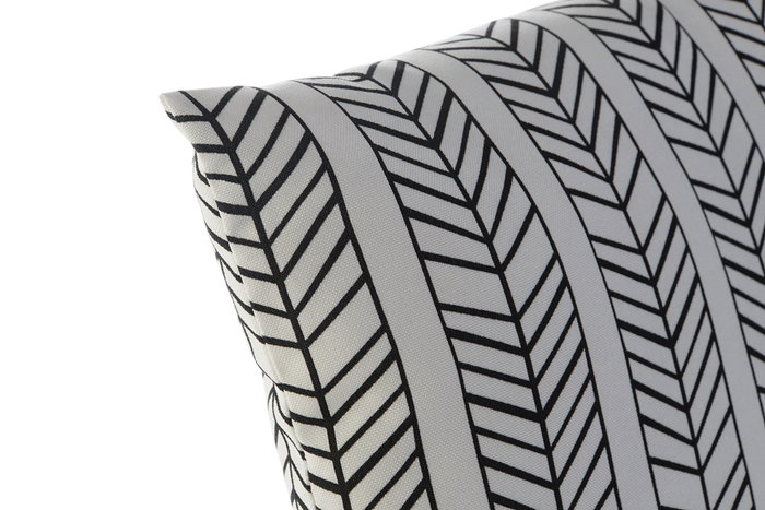 DKD Home Decor Cojín Boho Blanco Negro 43x43 cm Poliester Exterior Resistente