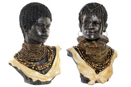 DKD Home Decor Figura de Resina Africana Envejecida (Pack de 2)
