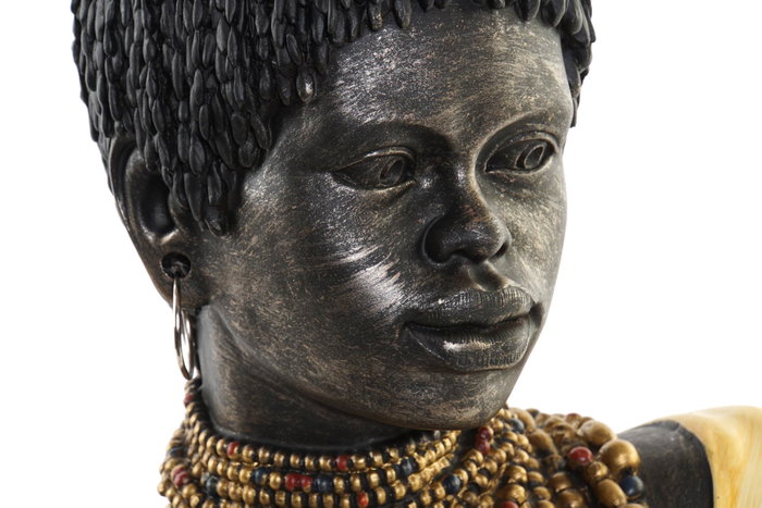 DKD Home Decor Figura de Resina Africana Envejecida (Pack de 2)