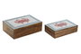 DKD Home Decor Set de 2 Cajas de Almacenaje Multicolor Mango