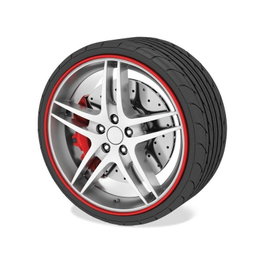 Occ Motorsport Protector de Llantas Rojo OCCDEC012 - 600 x 2 cm, Adhesivo 3M, para Evitar Arañazos de Bordillo, Decorativo