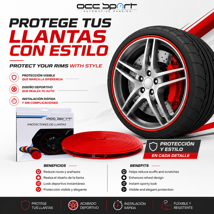 Occ Sport Protector de Llantas Rojo