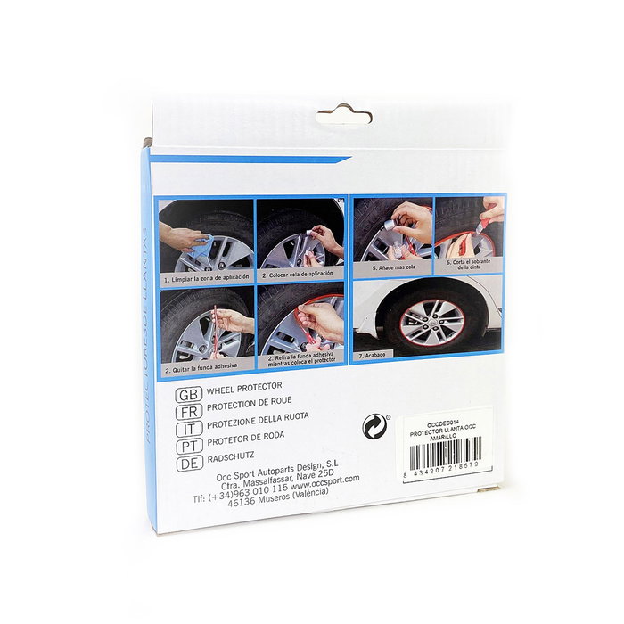 Occ Motorsport Protector de Llantas Rojo OCCDEC012 - 600 x 2 cm, Adhesivo 3M, para Evitar Arañazos de Bordillo, Decorativo