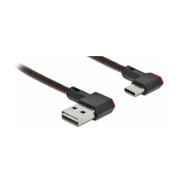 DeLOCK Cable EASY-USB 2.0 USB Tipo-A a USB Type-C™ 0,5 m Negro Angular