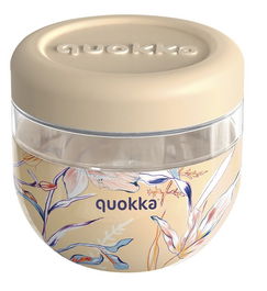 QUOKKA Recipiente de Comidas 770ml MS con Funda de Silicona Bubble Vintage Floral - Táper Portátil