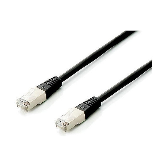 EQUIP Cable de parcheo Cat6a S/FTP 2xRJ45 0,25m Negro (Set de 10)