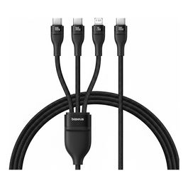 Baseus Rapid Series Cable USB-A 100W 1.5m Negro - Cable de carga rápida 3 en 1 para múltiples dispositivos
