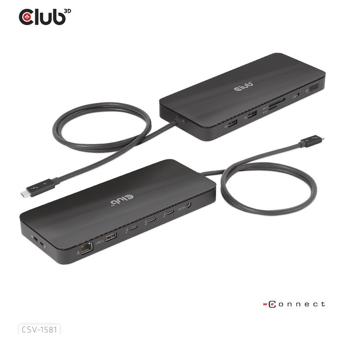 Club3D Thunderbolt4 11-in-1 Docking Station 2 Displays Negro, Thunderbolt 4, 140W, SD