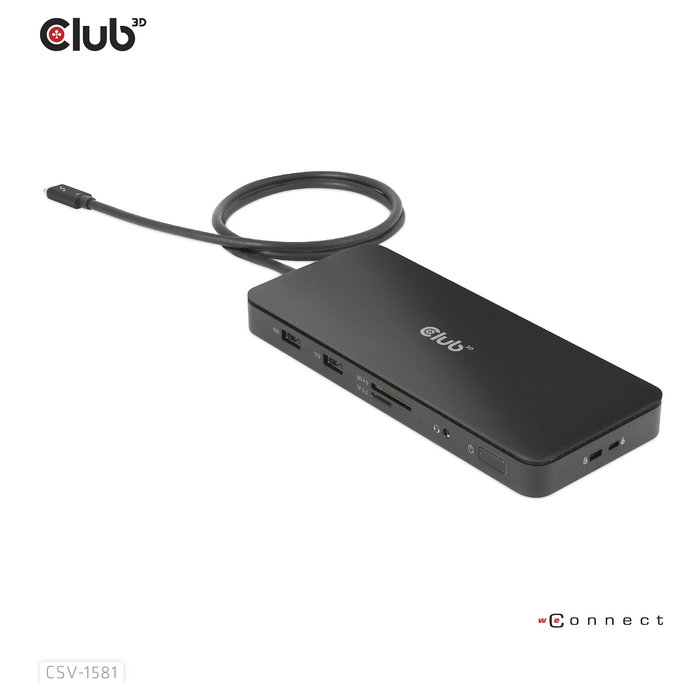 Club3D Thunderbolt4 11-in-1 Docking Station 2 Displays Negro, Thunderbolt 4, 140W, SD