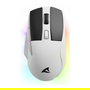 Sharkoon Shark SGM50W Ratón Óptico Gaming Inalámbrico, 6 Botones, 6400 DPI, Interruptor DPI, Iluminación RGB, Blanco y Negro, Mano Derecha